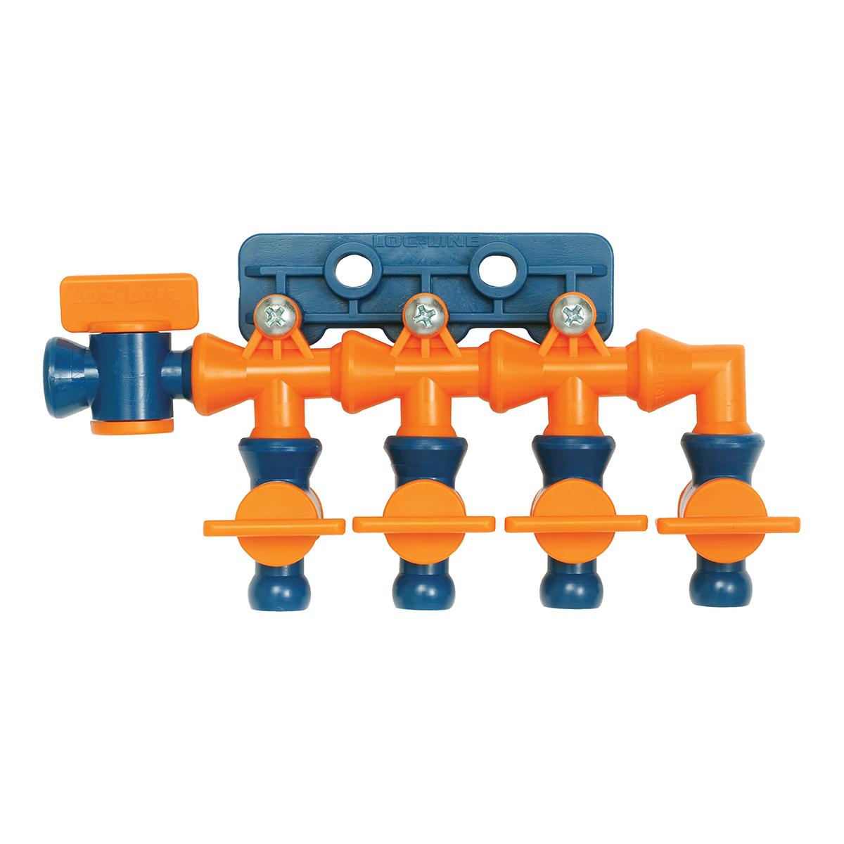 Loc-Line 32098 Total Flow Control Manifold - 1/2 Inch ID, 6 Piece Modular Hose Manifold For Air Or Coolant