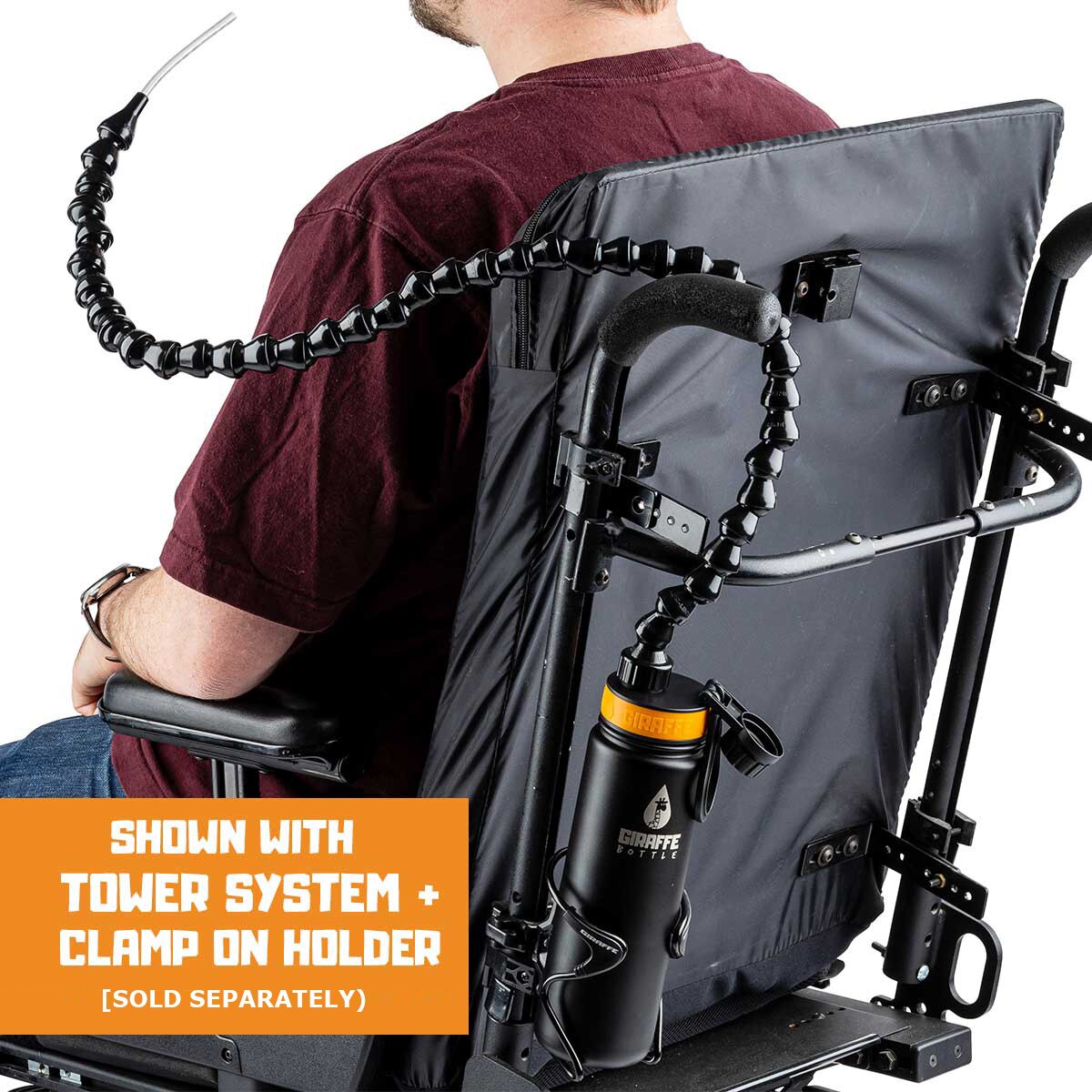giraffe bottle wheelchair mounting